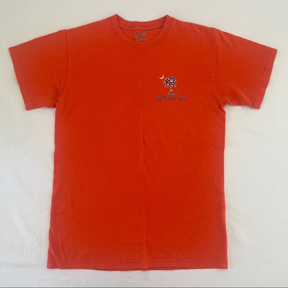 Clemson Girl Palmetto Tigers T-shirt Womens Size Small Two Sided Graphic Shirt